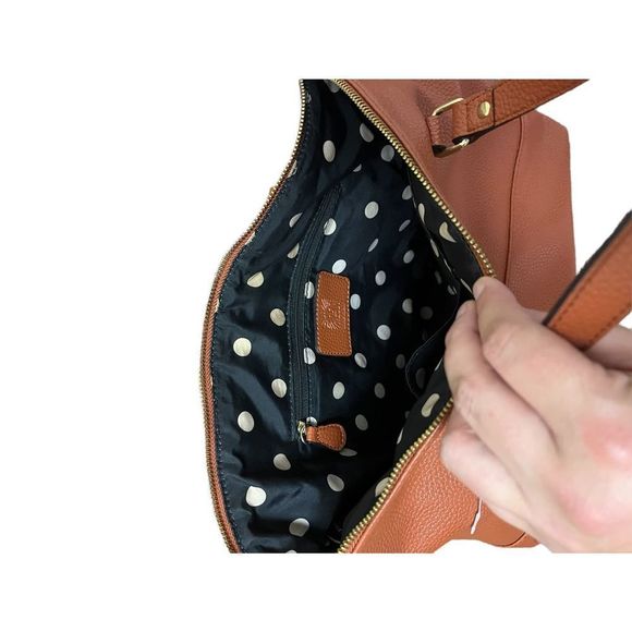 Anne Klein Coral Colored Purse with long strap - Picture 3 of 3